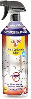 Zero In Anti-Bacterial Ant & Cockroach Killer – 1 L Spray, Controls Insects and Kills Germs in the Home and Garden, Prevent Repeat Re-Infestations, Ready-To-Use
