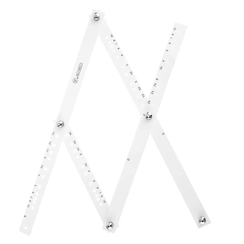 Miniatura 3 de Menglisi Regla de dibujo a escala de 13.4 in, pantógrafo, regla plegable, reductor, herramienta para ampliar, color blanco, 0.787 in