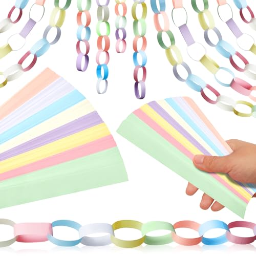 Nezyo 240 Sheets Bright Paper Chain Strips...