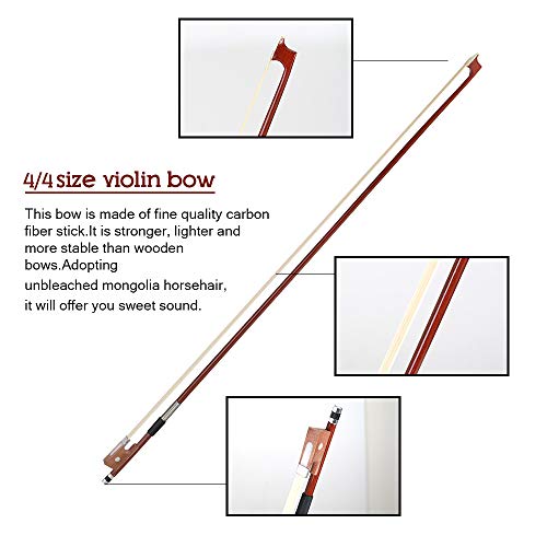 Entemah 4/4 Size Violin Bow Rosewood Violin Bow Violin Parts Accessories