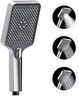 Amazon Brand - Umi Shower Head, High-Pressure with 3-Mode Adjustment, 4.3 x 5.1 Inch, Super-Large Panel Shower Sprayer Attachment, Chrome Handheld Shower Heads for Bathroom, Camper, RV etc