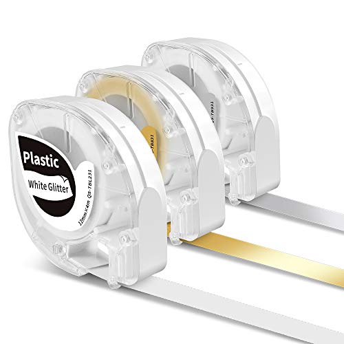 Phomemo vervangende plastic labeltape voor Dymo LetraTag voor LetraTag LT Label Maker, gelamineerd voor gebruik…