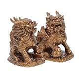 Paire : kylin feng shui, comportant un couple homme et femme, figurines kylin symbolisent la bonne fortune et apportent des positifs à votre , statue de feng shui, décoration de bureau feng shui