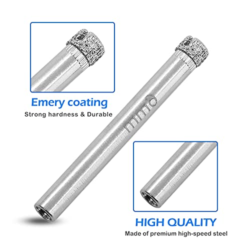 Image of Luomorgo 12Pcs 6mm /1 /4 inch Diamond Hole Saw Drill Bits | 1.1 inch Cutting Depth, For Glass Ceramic Marble, For Porcelain Tile Granite, For Quartz Gemstone