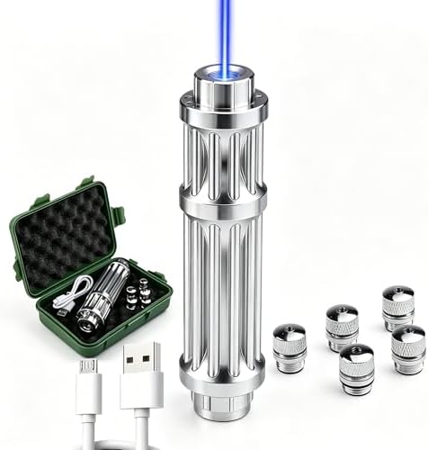 LED Blue Flashlight, Features A Portable Design, Making It Ideal for Outdoor Activities, Stargazing, and Camping. 6 Modes