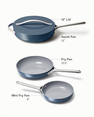 Caraway 4-Piece Ceramic Nonstick Set (12" Sauté, 10.5" & 8" Fry Pans) — view 2