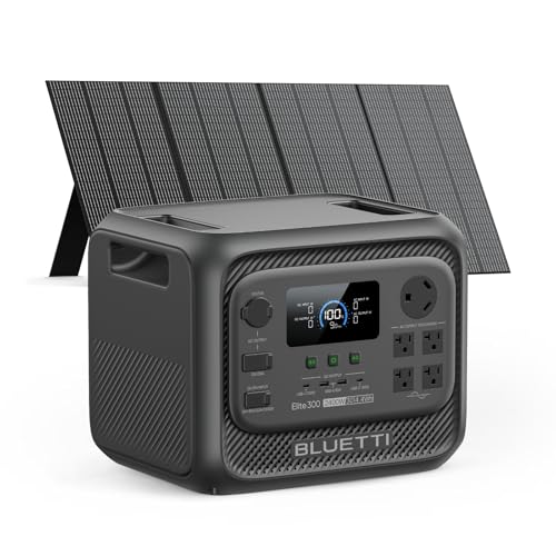 Image of BLUETTI Elite 300 Solar Generator with 350W Solar Panel (Ship Separately), 3014.4Wh LFP Battery Backup with 2400W AC Outlets (4800W Surge), 3kWh Compact Power Station for Home Backup, Camping & RV Use