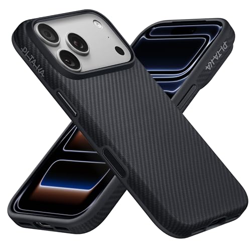 pitaka Hülle für iPhone 17 Pro Max Magnetische Schutzhülle mit Kamerasteuerung Kompatibel mit Magsafe Vollgeschützte Handyhülle Robust und Elegant Aramid UltraGuard Schwarz/Grau