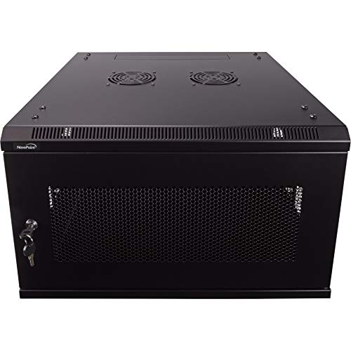 NavePoint 6U Deluxe IT Wallmount Cabinet Enclosure 19-Inch Server Network Rack with Locking Perforated Door 24-Inches Deep Black