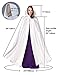 BEAUTELICATE Women's Wedding Hooded Cape Bridal Cloak Poncho Full Length White
