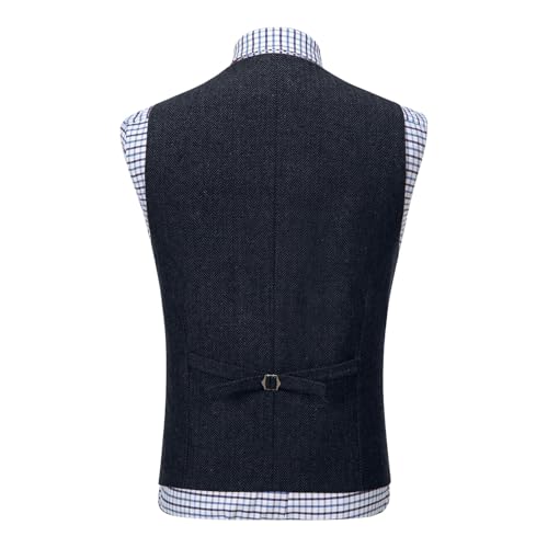 Mens Work Suit Vest Slim Fit Solid Formal Dress Waistcoat Casual Business Wedding Notch Neck Vests for Suit or Tuxedo3