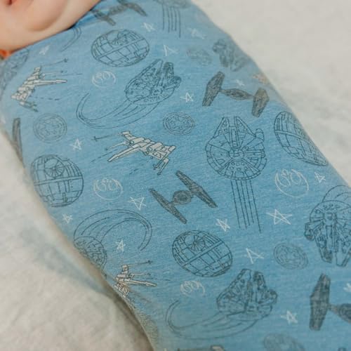 Image of Copper Pearl Swaddle Blankets for Newborns | Soft Stretchy Receiving Blankets for Boys and Girls | Large 46 x 46 Inch Baby Blankets | Lightweight and Breathable Swaddles | Starships