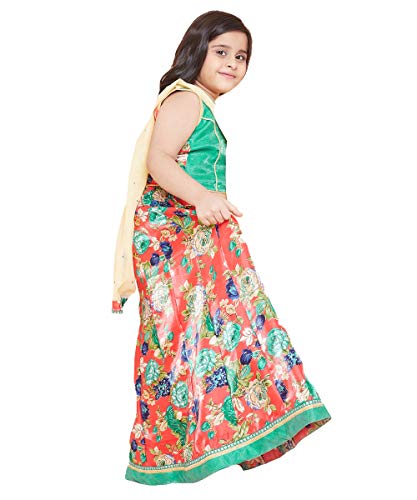 Image of TINY TOON Light Green Color Lehenga, Choli and Dupatta Set For Girl