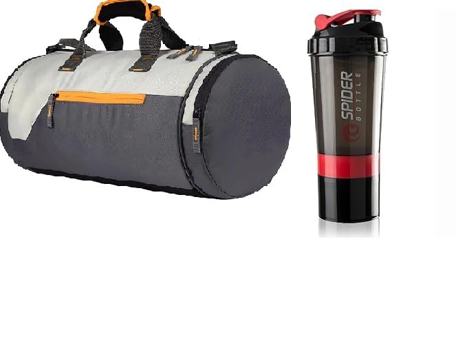 Leosportz Duffel Shoulder Gym Bag - Easy to Carry Gym Bag 30 LTR | Premium Sports Gym Bag | Adjustable Shoulder Bag for Men Women (Medium, Gym Bag + Shaker, Orange) (B0CV3T6ZDY) Amazon Price History, Amazon Price Tracker
