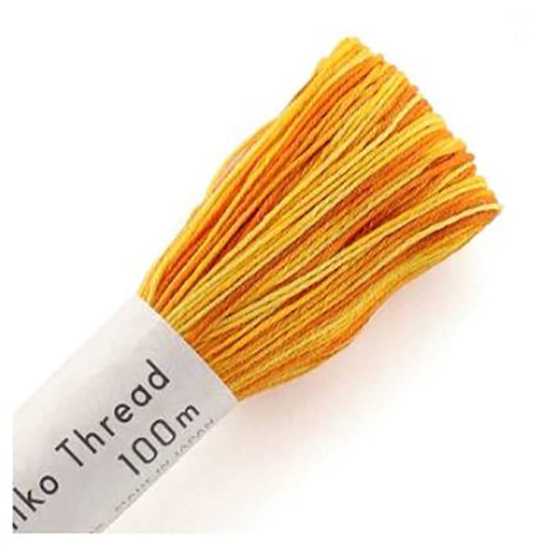 Olympus Sashiko Thread - 100m Skein - Japanese Embroidery & Quilting Thread (154-Vari-Orange-Yellow) miniatura 1