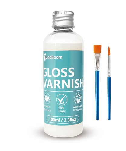 GooBoom 100ml Varnish – Clay Glaze for Air Dry Clay, Helps Prevent Cracks, Scratches & Wear, While Adding a Clear Glossy Finish (Gloss)