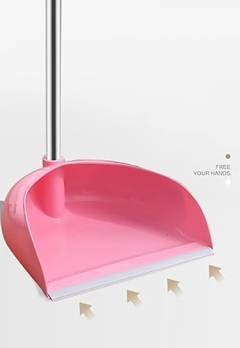 Miniatura 6 de Juego de escoba y recogedor, de plástico ligero, antiadherente, escoba y recogedor, para exteriores, interiores, hogar, cocina, oficina, (azul)