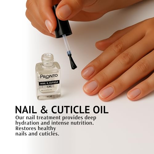 Pronto Gel Nail Polish Remover Kit – 8 Oz Pure Acetone 100 Percent, Nail File, Nail Polish Soak Off Bowl, Cuticle Oil for Nail Care + Manicure Set with Nail Buffer Block, Cuticle Pusher & Nail scraper
