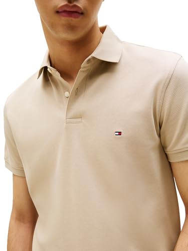 Image of Tommy Hilfiger Men's Short Sleeve Polo Shirts in Regular Fit With Stretch and Organic Pique Cotton
