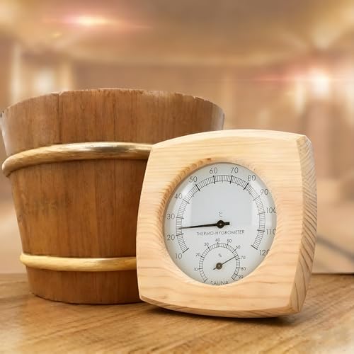 Thermomètre et Hygromètre de sauna, hygromètre numérique de salle de sauna thermomètre d'intérieur jauge d'humidité,Thermomètre hygromètre de sauna pour salle...