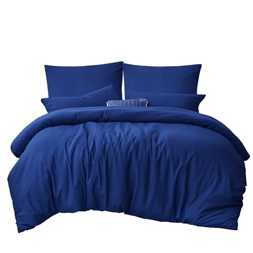 RUIKASI Bettwäsche 220x240 Blau 3teilig - Königsblau Mikrofaser Bettwäsche-Sets Oeko-TEX, Bettbezüge 220 x 240cm + 2 Kissenbezüge 80x80cm mit...