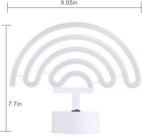 Miniatura 4 de Letrero de neón arcoíris, decoración de luz de neón para habitación de niñas, decoración de dormitorio LED, lámpara de mesa a pilas para fiesta en