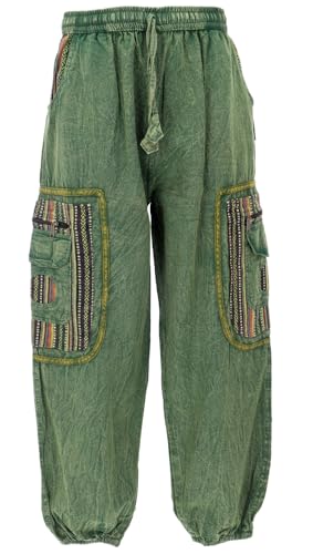 Pantalon de yoga en coton premium aux finitions artisanales vert 48
