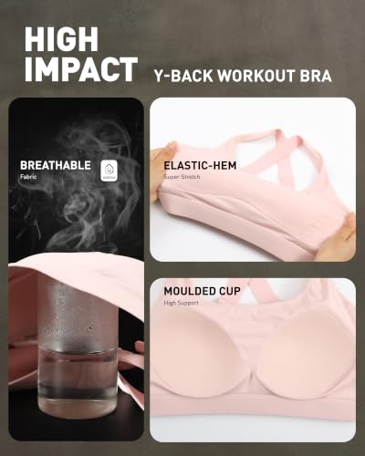 Image of RUNNING GIRL High Impact Sports Bras for Women, Adjustable Straps Bra High Support Workout Bra with Sewn in Pads