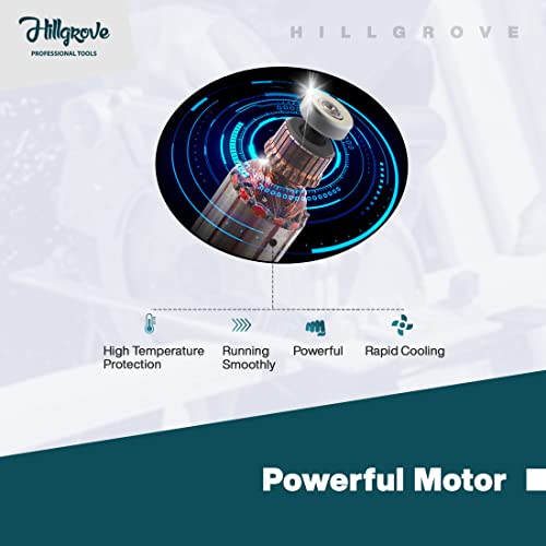 Image of Hillgrove HGCM81M1 Cutting Machine Saw for Tile /Marble /Wood with 2Pcs Tile /Wood Cutting Wheels, Safety Googles and Gloves (1050 W)
