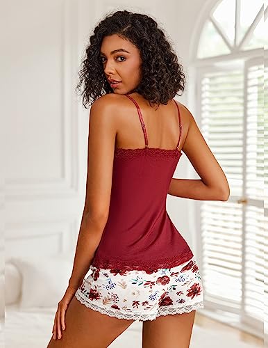 Image of Avidlove Women Cami Pajama Set Modal Sleepwear Lace Trim Short PJ Set with Shorts