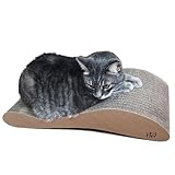 CatStuff Katzenkratzbaum, Pappe Lounge Bett, Kratzbrett aus Wellpappe, verhindern Möbel Schäden - Kratzpappe 68×25×13cm (Nach Baldrian duftender)