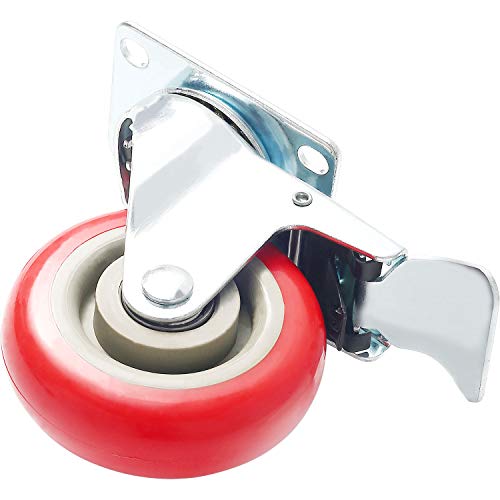 4pc 5" Caster Wheels Swivel 360 2 With Brake Swivel And 2 Rigid Non Swivel Fixed - View #8