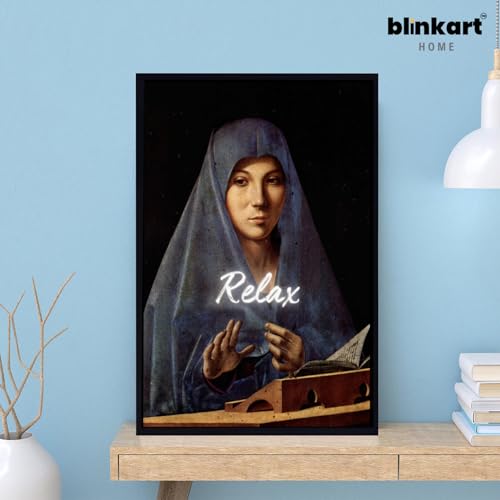Image of BLINKART Framed Photo - Relax | Altered Art Theme | Motivational & Inspirational Wall Art Poster for Home, Bedroom, Living Room, Office, Hotel & Gifting - 12x8 Inch