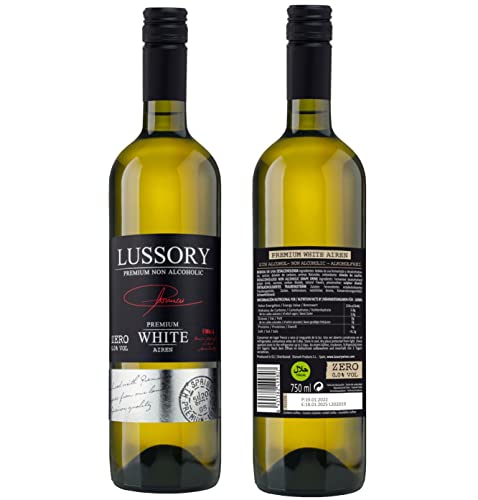 Image of Lussory Premium Airen Alcohol Removed 0.0% Dealcoholized Non Alcoholic White Wine From Spain, Low Calories, Low Sugar, Halal Certified (750ml, 6 Bottles)