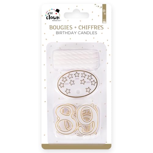 Blister de 8 Bougies + 10 Chiffres avec Socle en Plastique