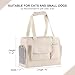 Johomviin Dog Carrier Purse, Fashion Leather Pet Carrier Bag, Airline Approved Soft Sided Cat Travel Tote Bag with Pockets White