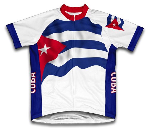 ScudoPro Cuba Flag Short Sleeve Cycling Jersey for Men - Size 4XL