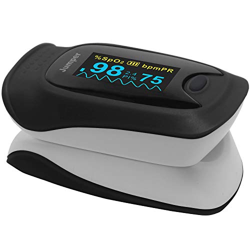 パルスオキシメーター 血中酸素濃度測定器 JPD-500D [ポーチ付き] (ブラック)