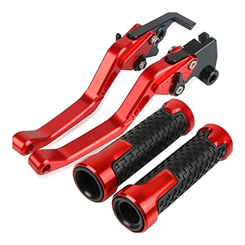 Kompatibel Für Kawasaki NINJA 125 Z125 2019 2020 Motorrad Lenker Einstellbare Bremse Kupplung Hebel Griffe Griff(Rot)