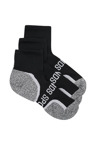 Bonds Mens Ultimate Comfort Quarter Crew Socks, Black (3 Pack), 6-10