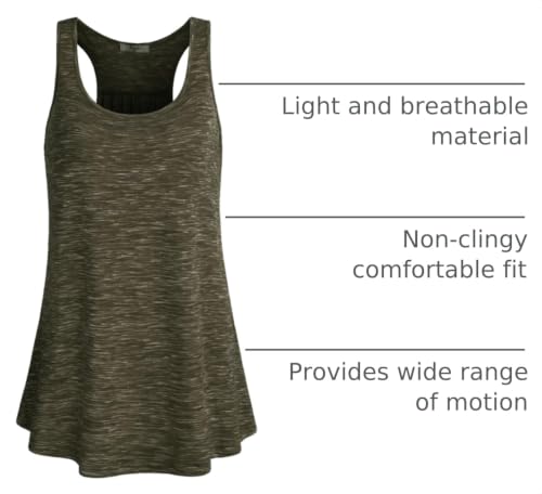 Image of Cestyle Womens Sleeveless Scoop Neck Flowy Loose Fit Workout Shirts Racerback Long Tank Tops