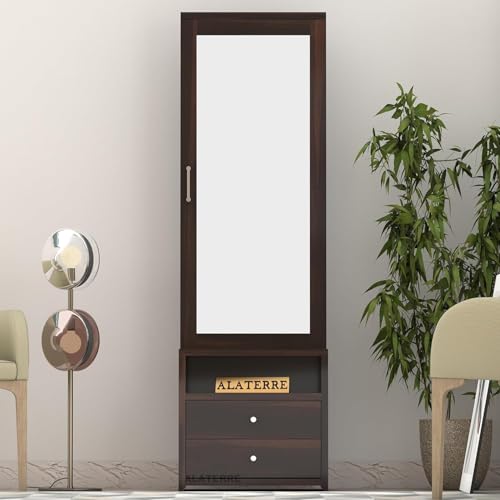 Image of ALATERRE Sheesham Wood Dressing Table with 2 Drawer Storage for Living Room Bedroom Wooden Vanities (Walnut Finish)