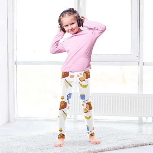 ZZKKO Girls Leggings Banana Bread Recipe Toddler Girls Clothes Leggings for Girls Toddler Girls Leggings 3-4T4