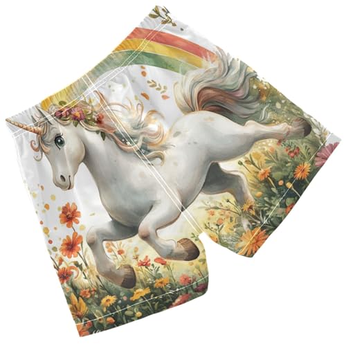 Pigsaly Boys Swim Trunks Cute Unicorn Grass Boys Board Shorts Swimsuit Swimwear Summer Bathing Suit XS2