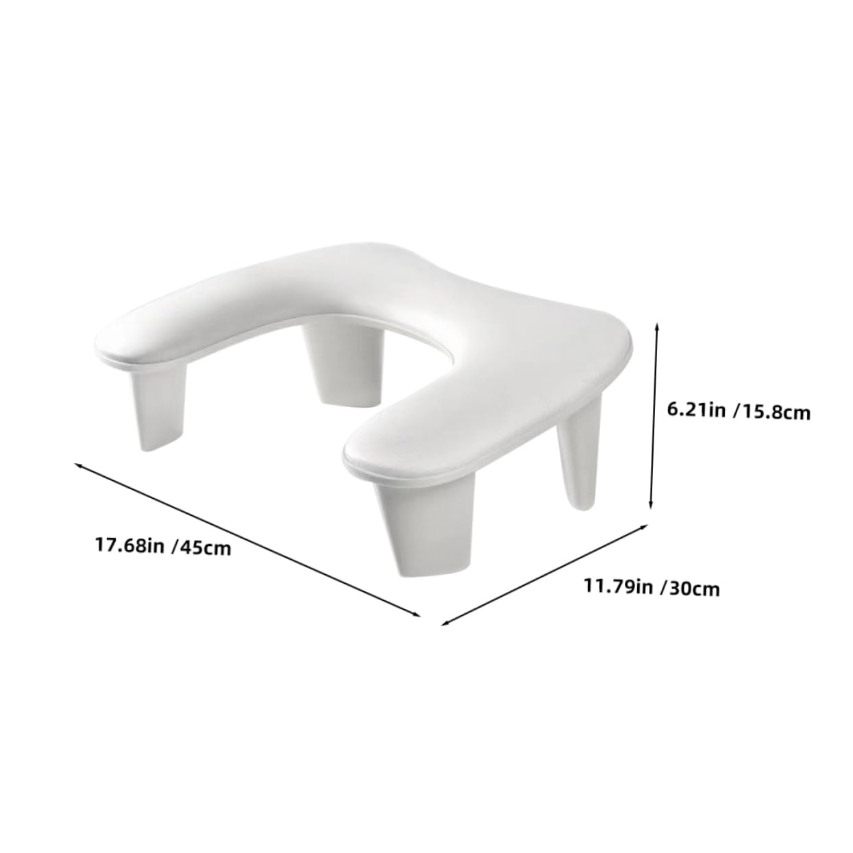 Cuscino Manicure a U per Mano, Supporto Bianco in Pu Plastico | Struttura e Smontabile, Inclinazione Ergonomica, Adatto per Scrittura e Disegno