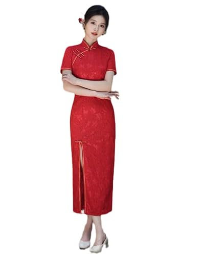 Namufeitrade Chinese Traditional Dress Women Cheongsam Satin Elegant Evening Party Dress Split Vintage Mandarin Collar Qipao