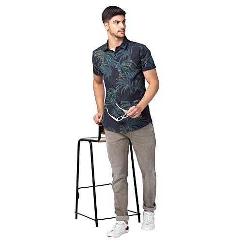 Image of Spykar Men's Regular Fit N /A Half Sleeve Printed Casual Shirts