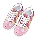 Hawapod Lemon Dot Pink Little Girls Tennis Sneakers Lightweight Breathable Casual Running Walking Footwear Fashion Trendy Lace Up Athletic Shoe