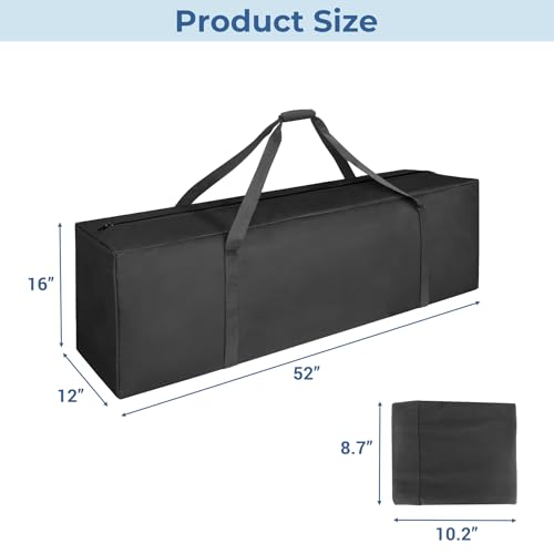 Image of COOLBEBE 52 inch Sports Duffle Bag - 160L Extra Large Travel Duffel Luggage Bag with Upgrade 2-way Lockable Zippers, Sturdy & Water Resistant Long Duffle Bag for Camping Moving (Black 52inch)