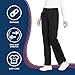 CHEROKEE Workwear Professionals Women Scrubs Pant Mid Rise Straight Leg Pull-on Cargo WW170P, L Petite, Black